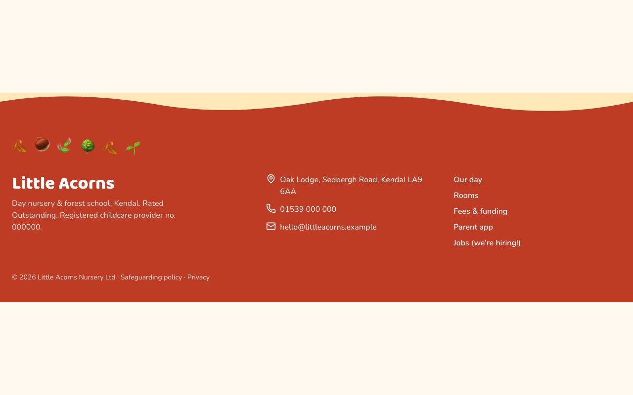 Little Acorns Footer preview