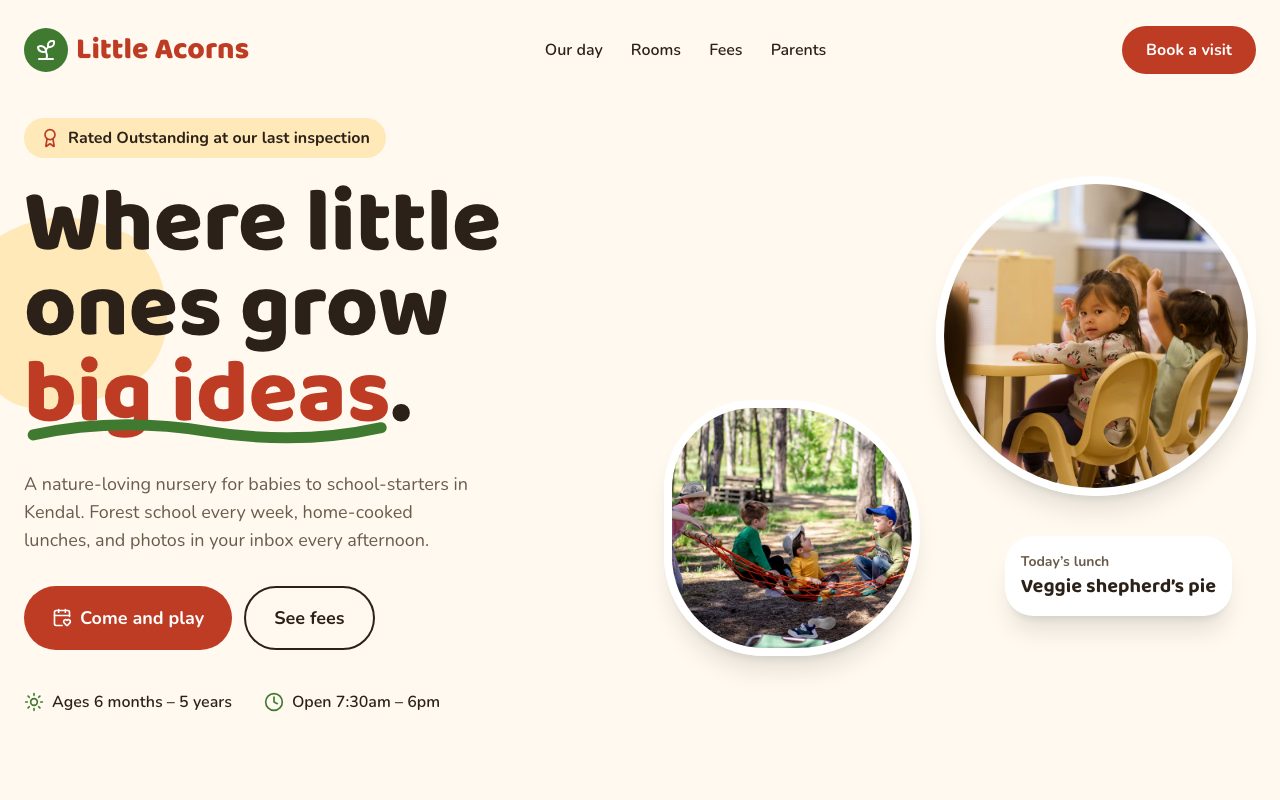 Little Acorns Nursery Hero preview