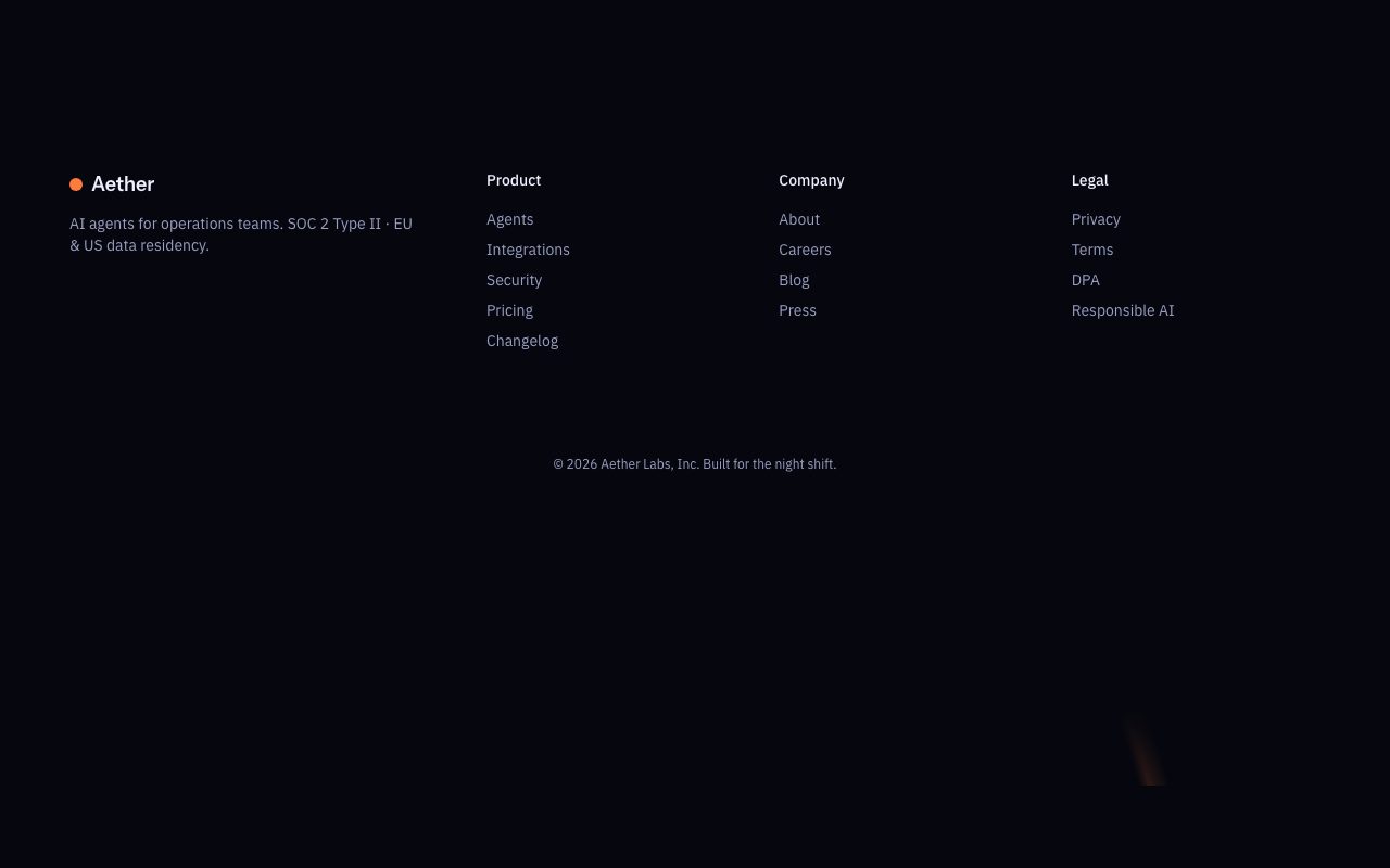 Aether Footer preview