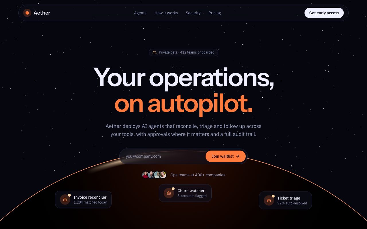 Aether AI Hero preview