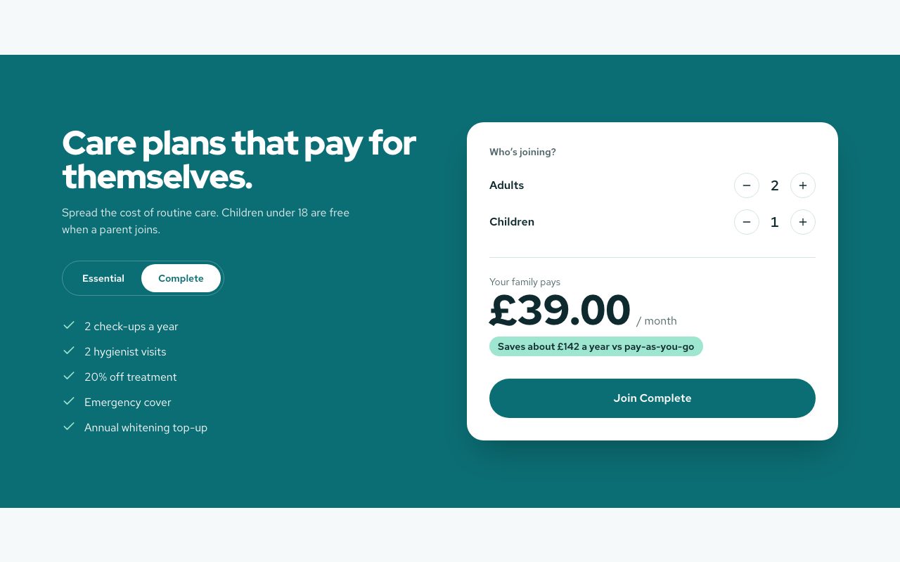 Brightline Care Plan Calculator preview