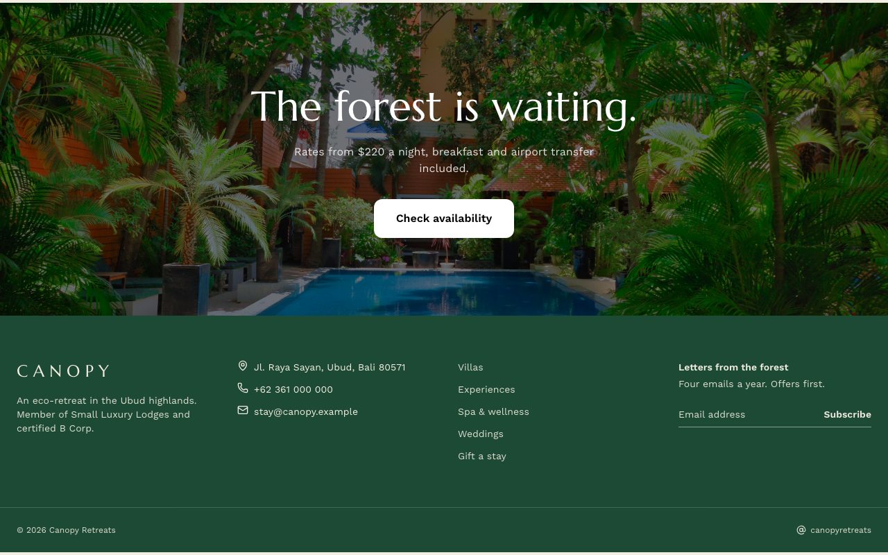 Canopy Footer preview