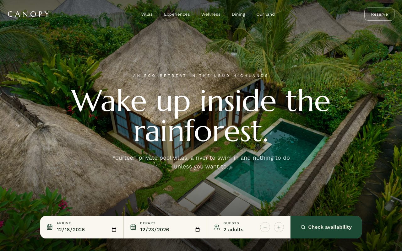 Canopy Resort Hero preview
