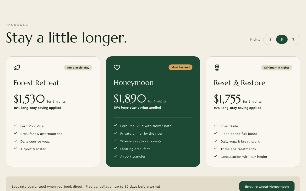 Canopy Stay Packages preview