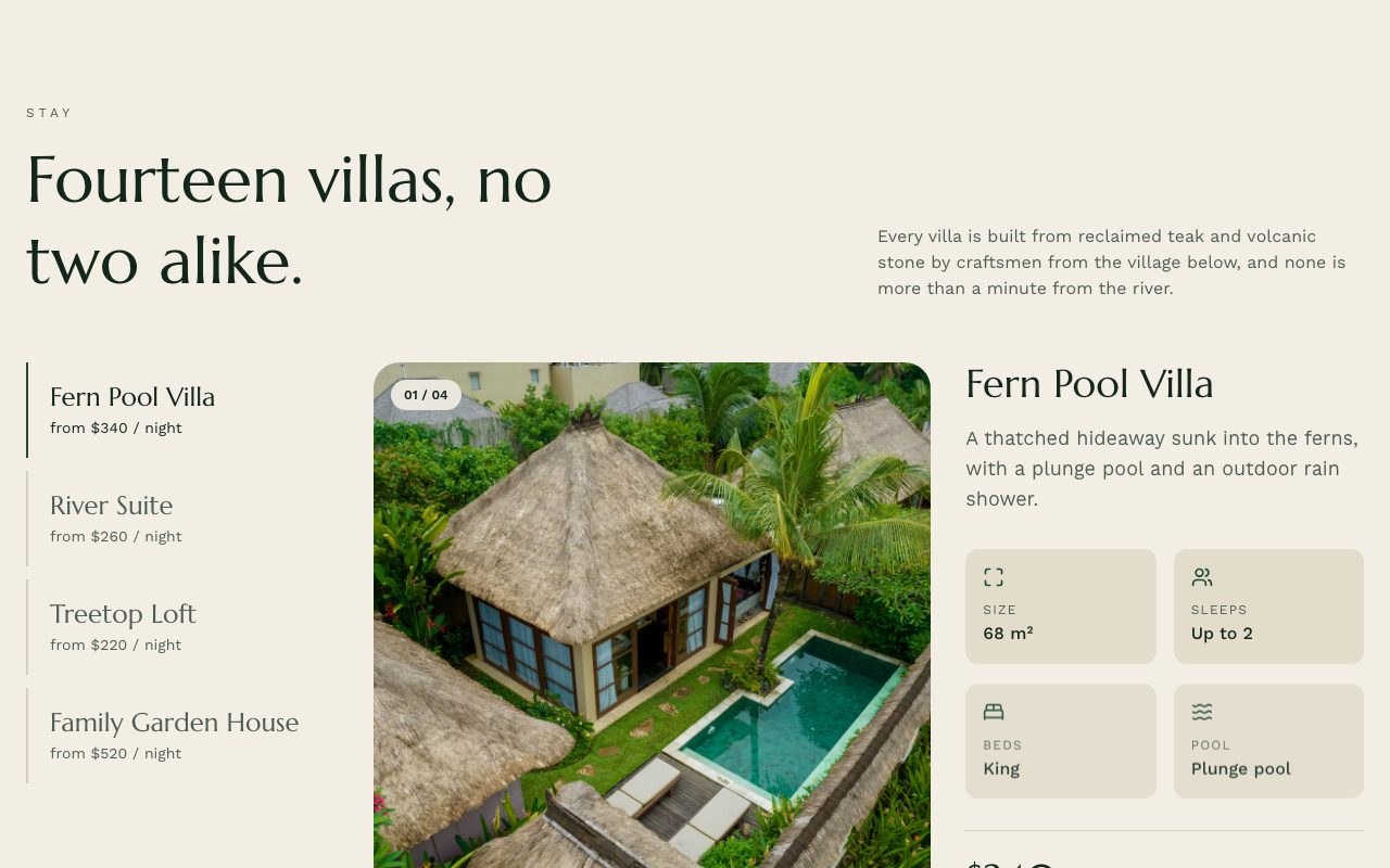 Canopy Villa Selector preview