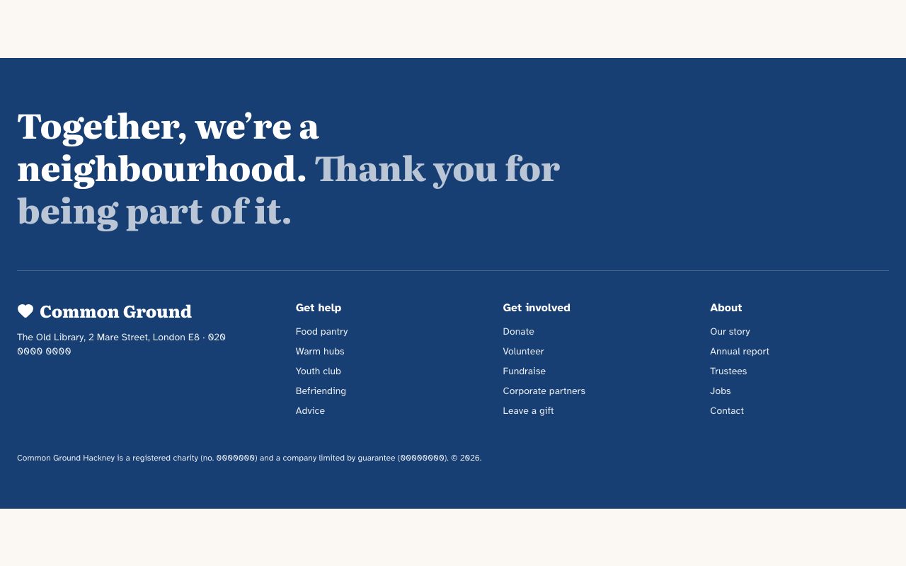 Common Ground Footer preview