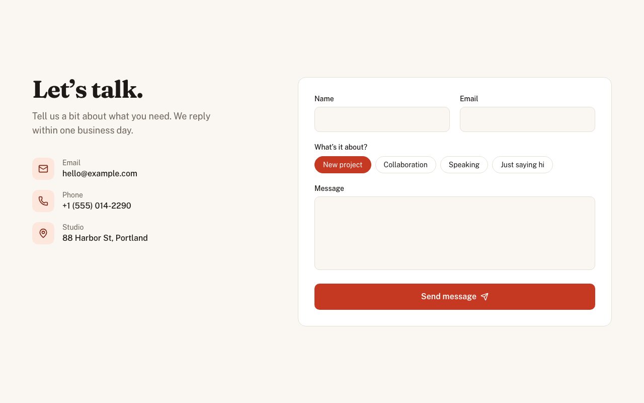 Contact Form Split preview