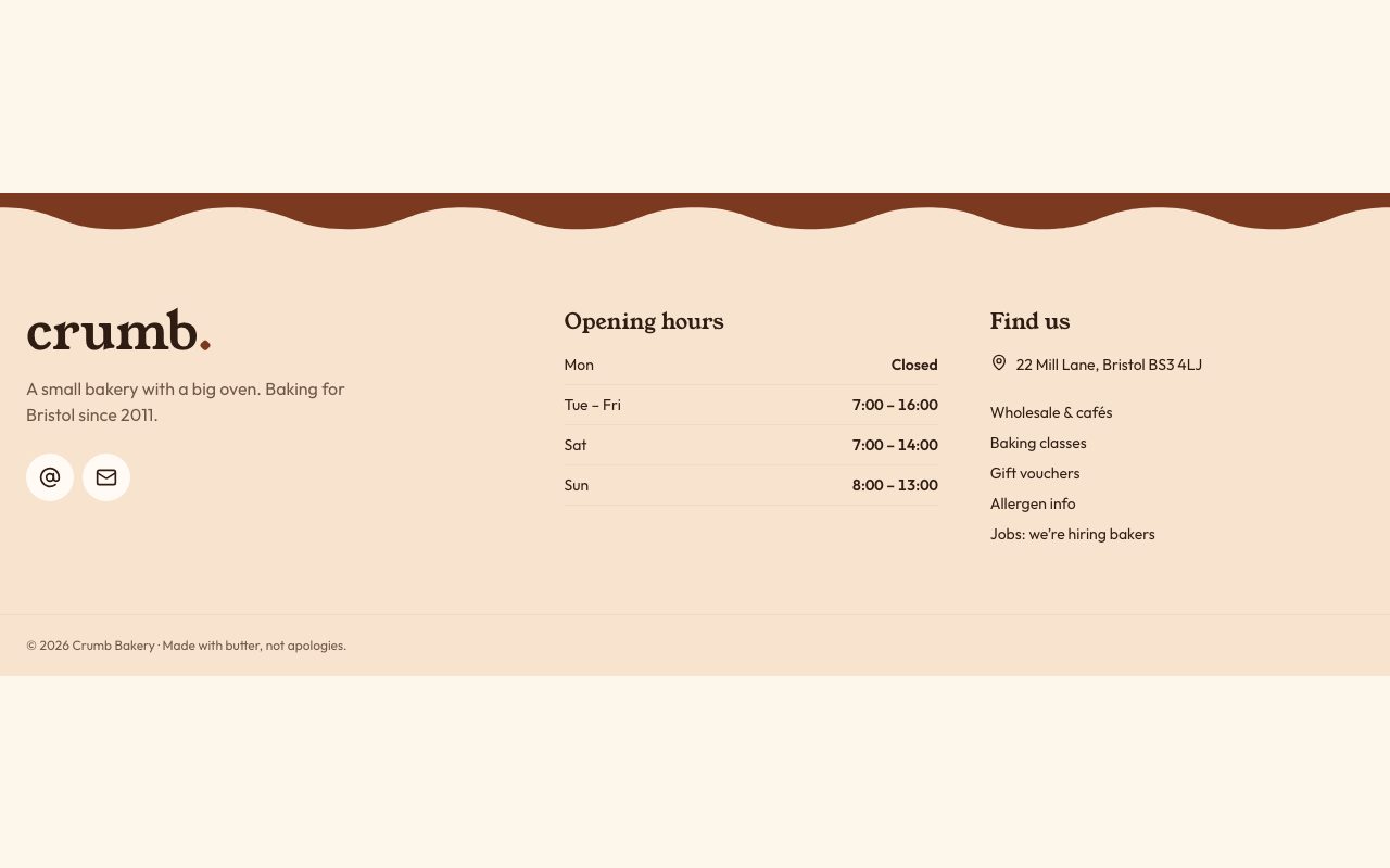 Crumb Footer preview