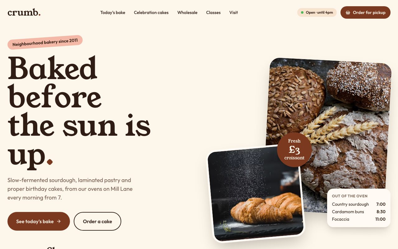 Crumb Bakery Hero preview