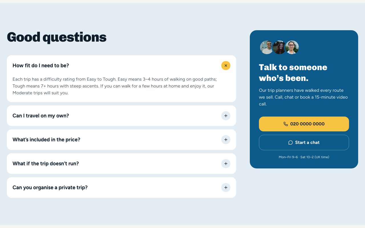 Farstep FAQ & Planner preview
