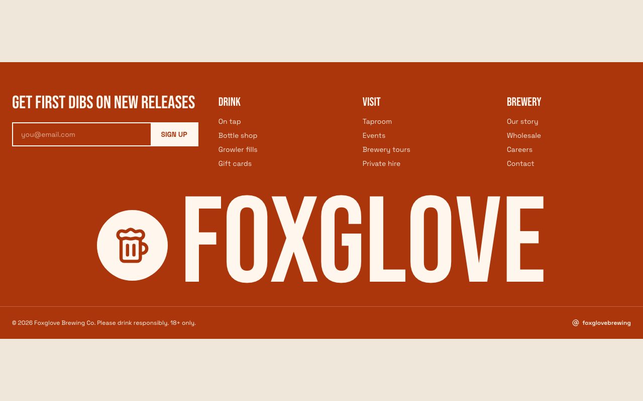 Foxglove Footer preview