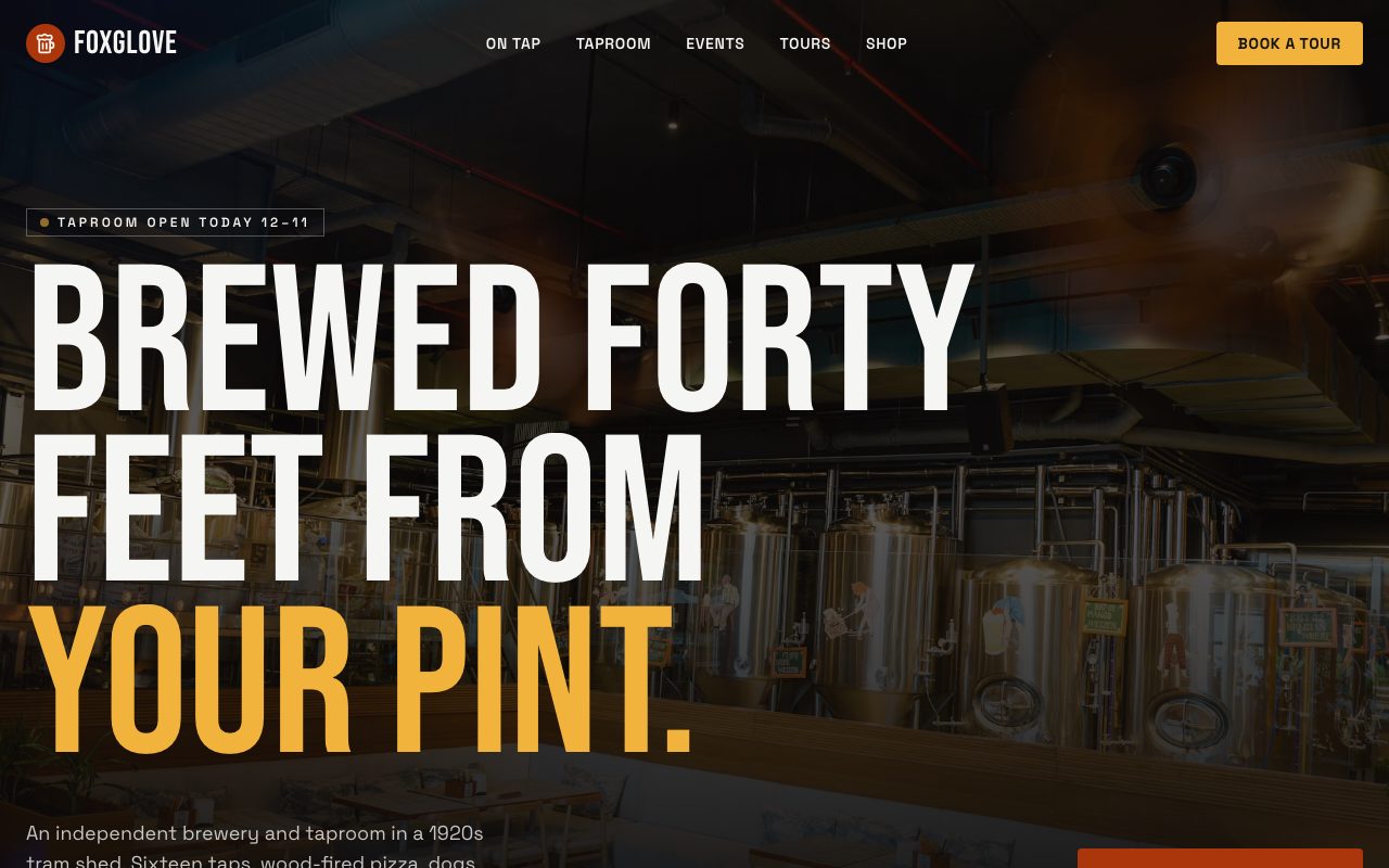 Foxglove Brewery Hero preview