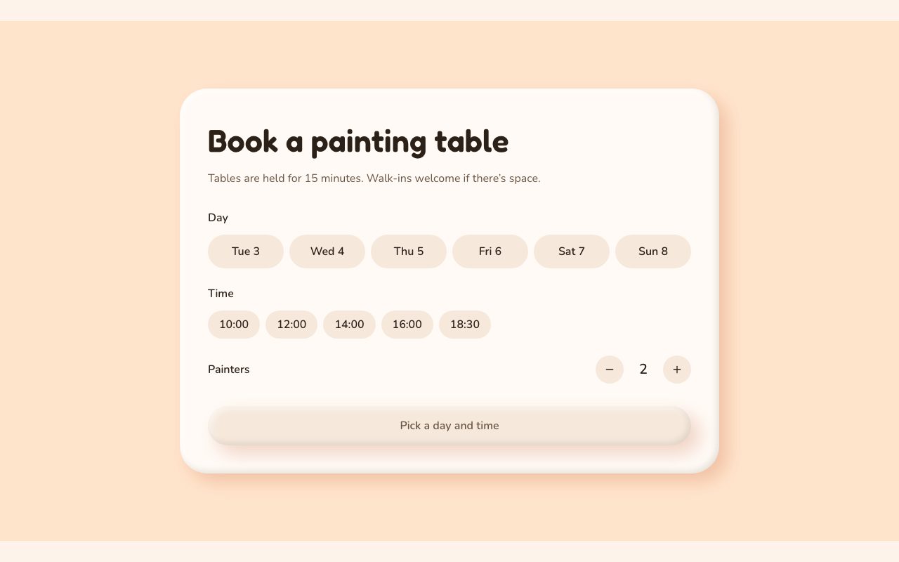 Glaze Days Table Booking preview