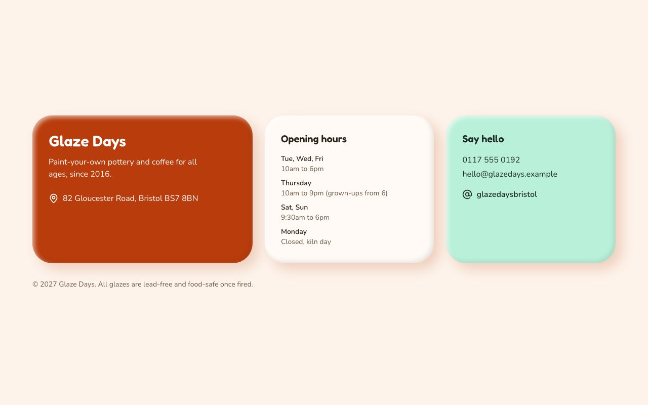 Glaze Days Footer preview