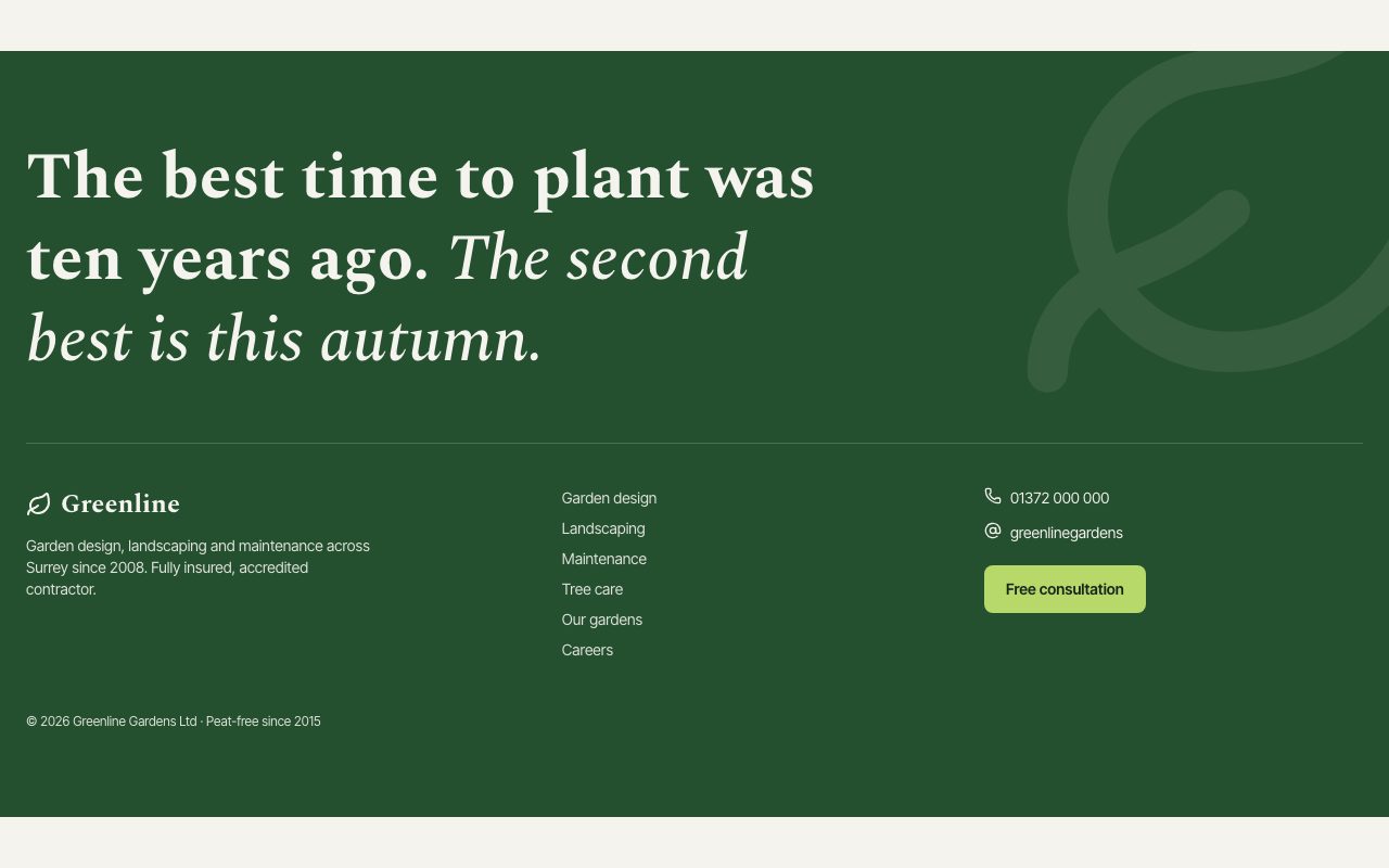 Greenline Footer preview