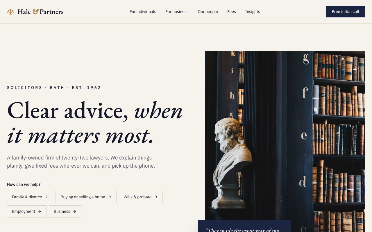 Hale & Partners Law Hero preview