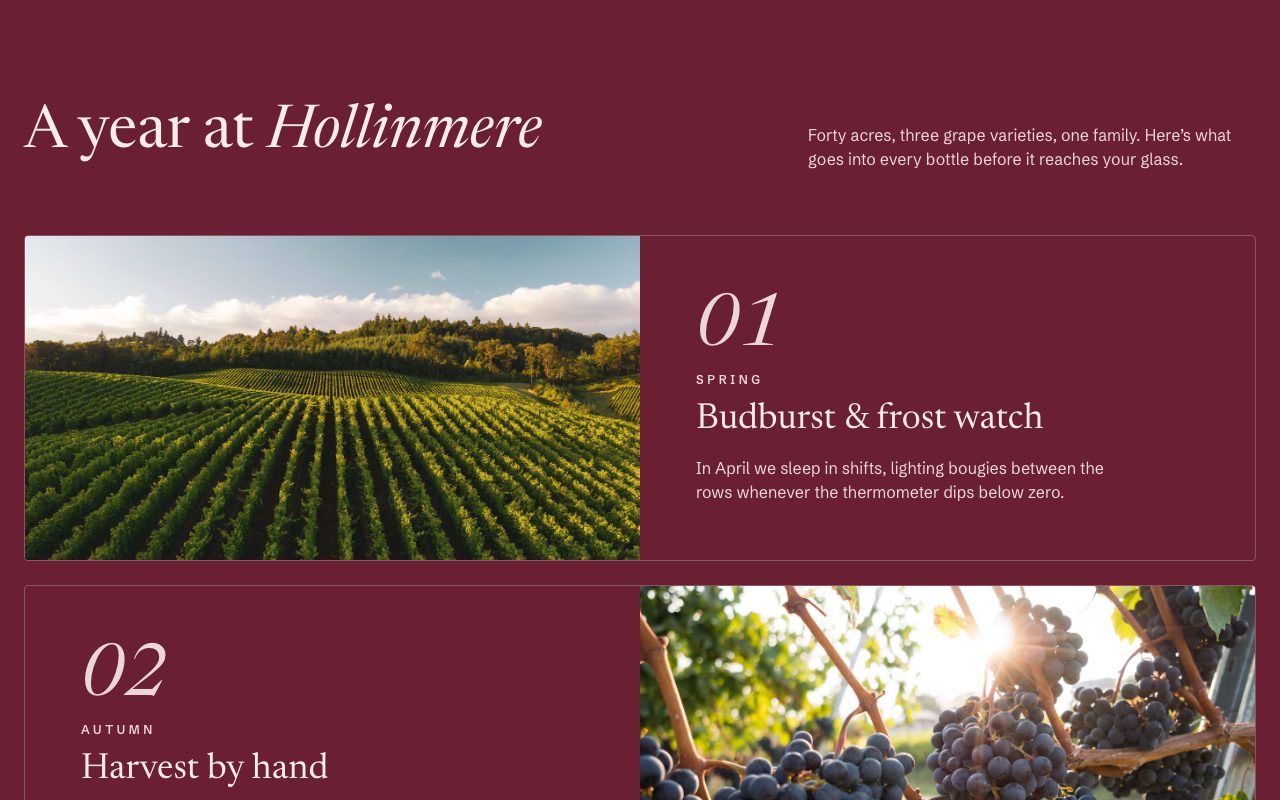Hollinmere Estate Year in the Vineyard preview
