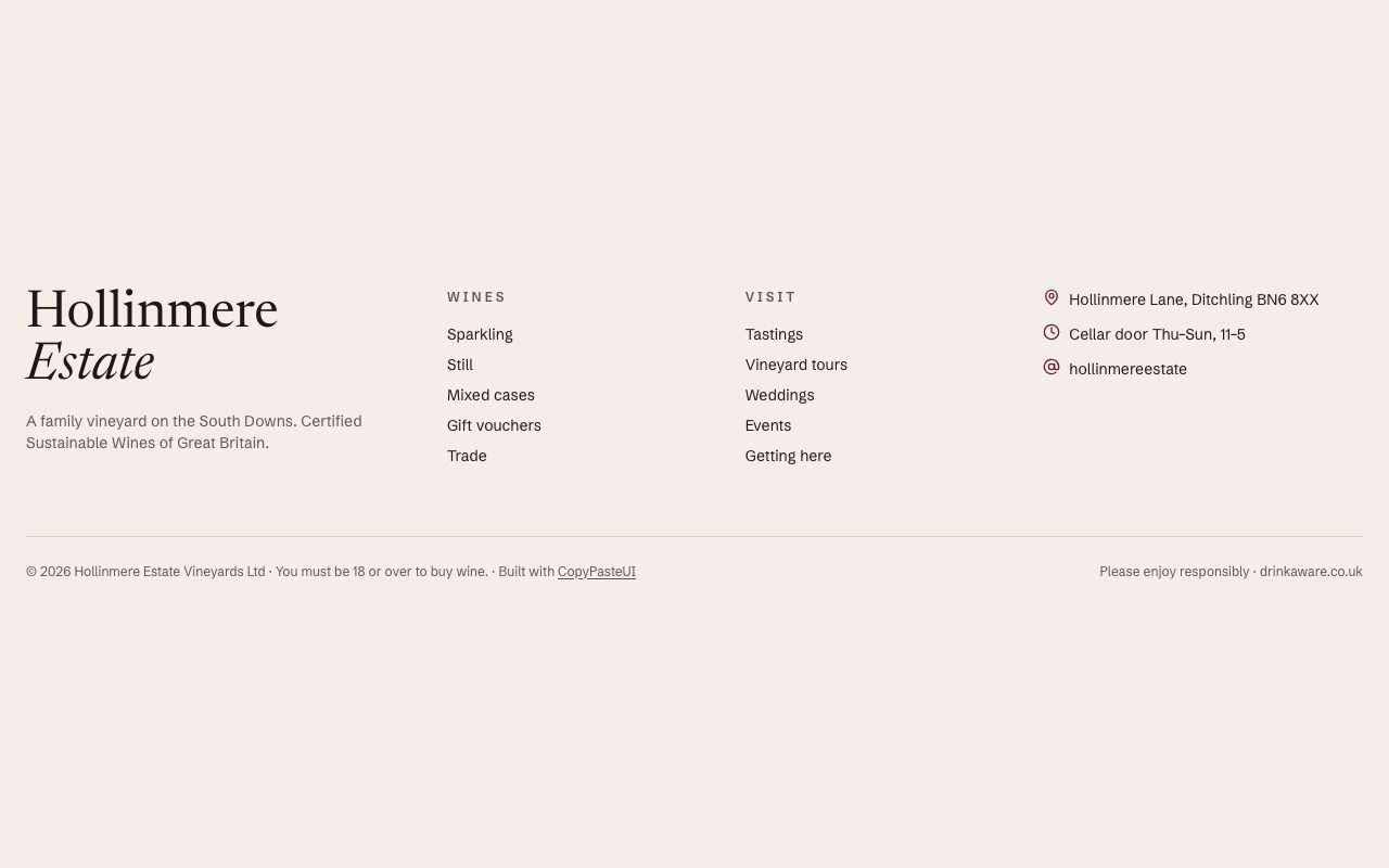 Hollinmere Estate Footer preview