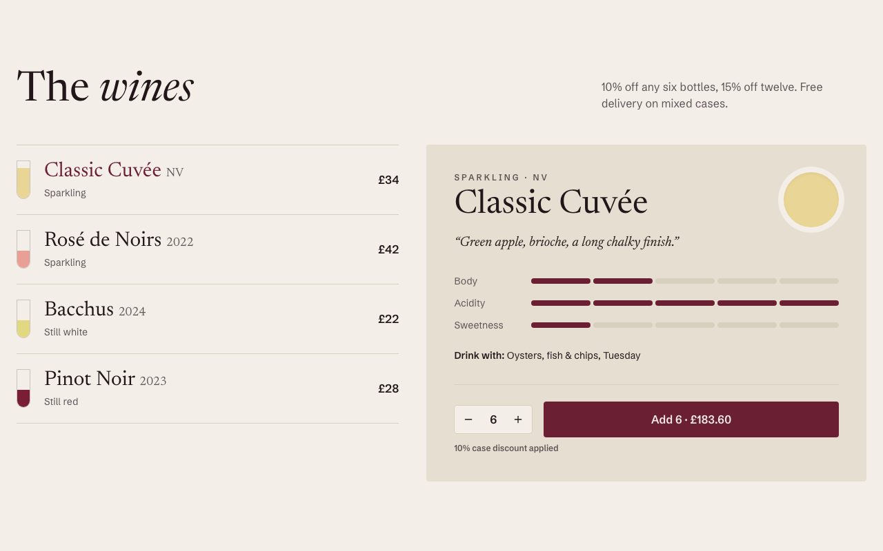 Hollinmere Estate Wine List preview