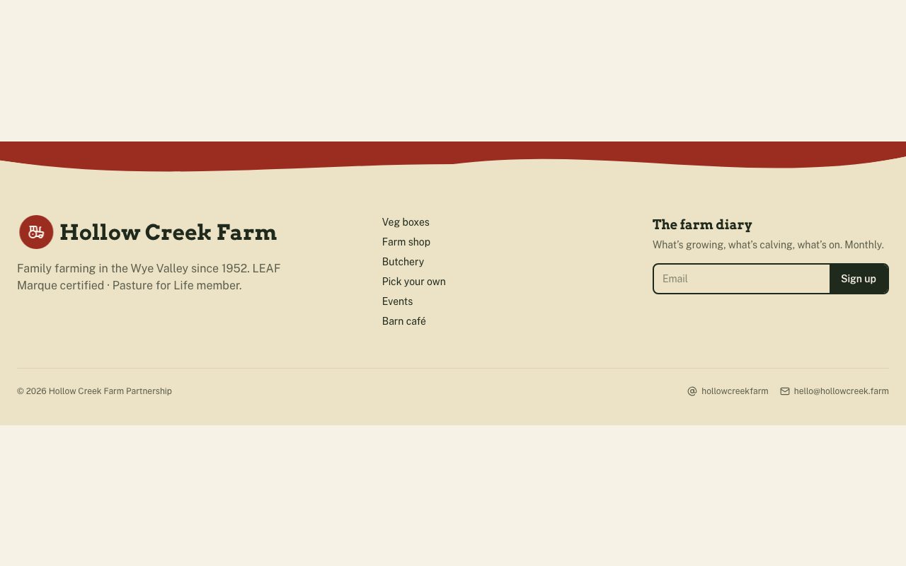 Hollow Creek Footer preview