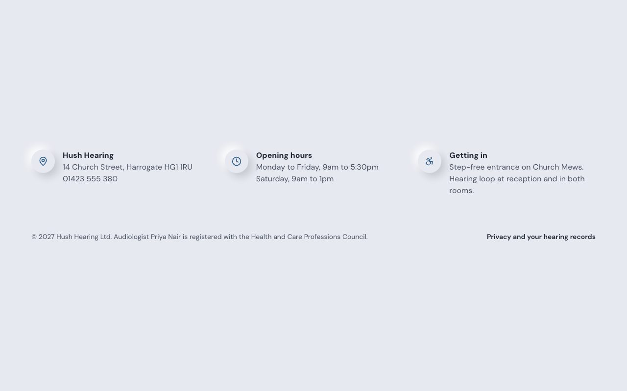 Hush Hearing Footer preview