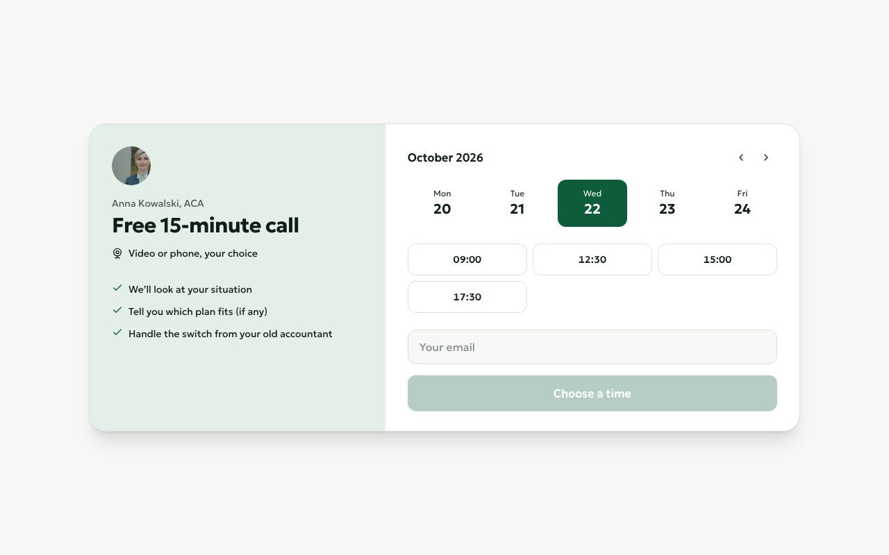 Ledger Book a Call preview