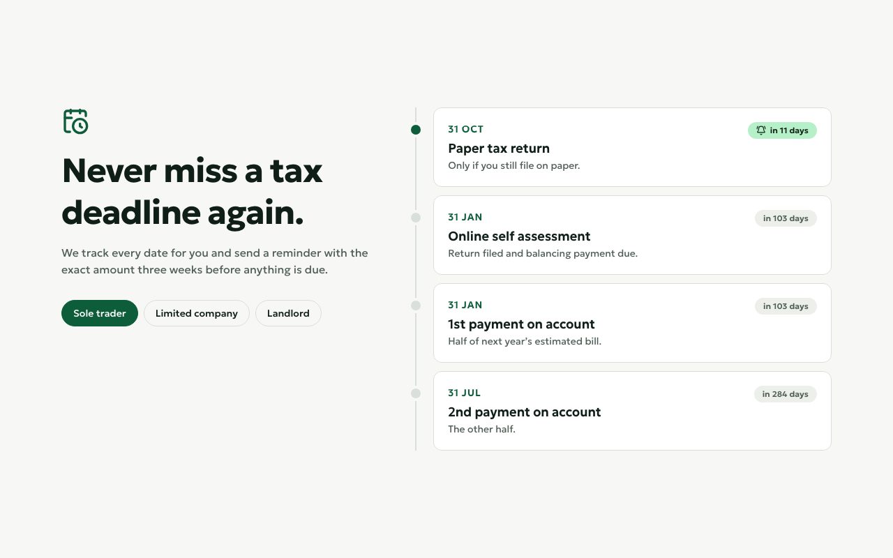 Ledger Tax Deadlines preview