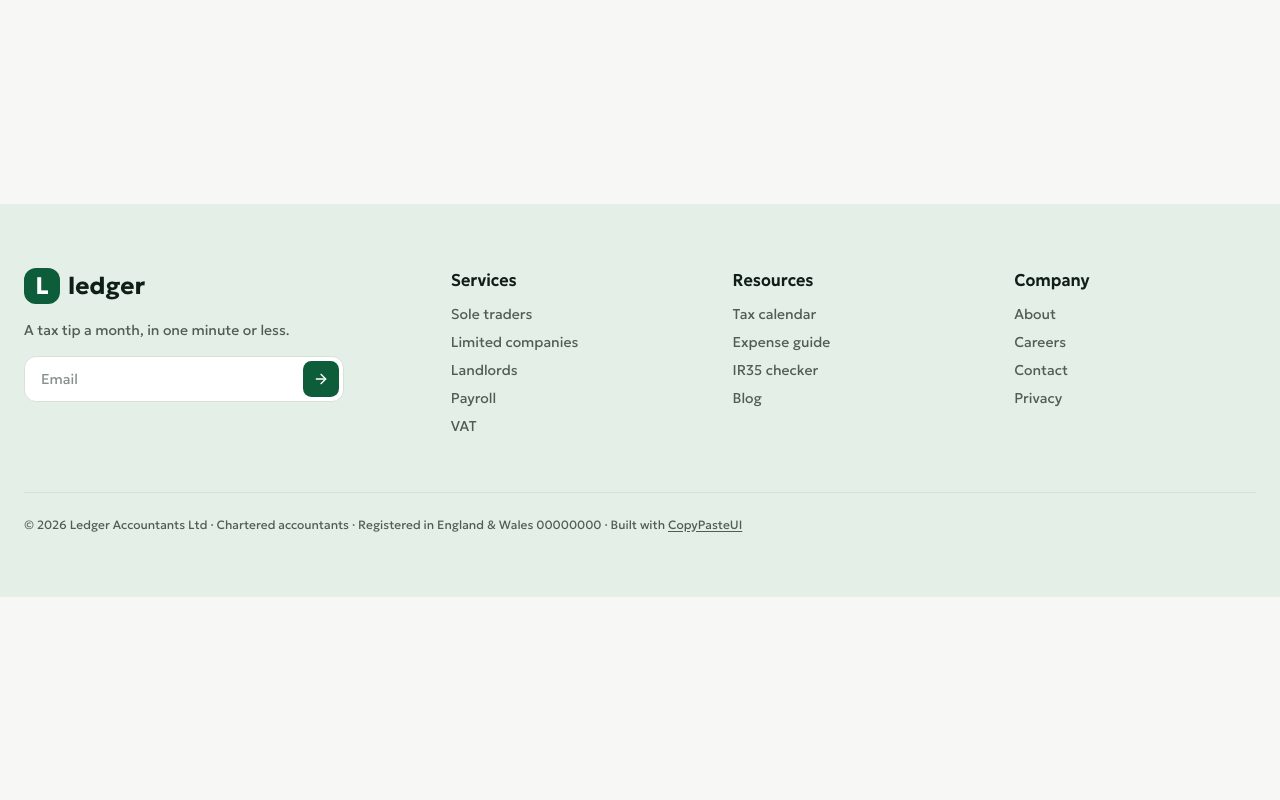 Ledger Footer preview