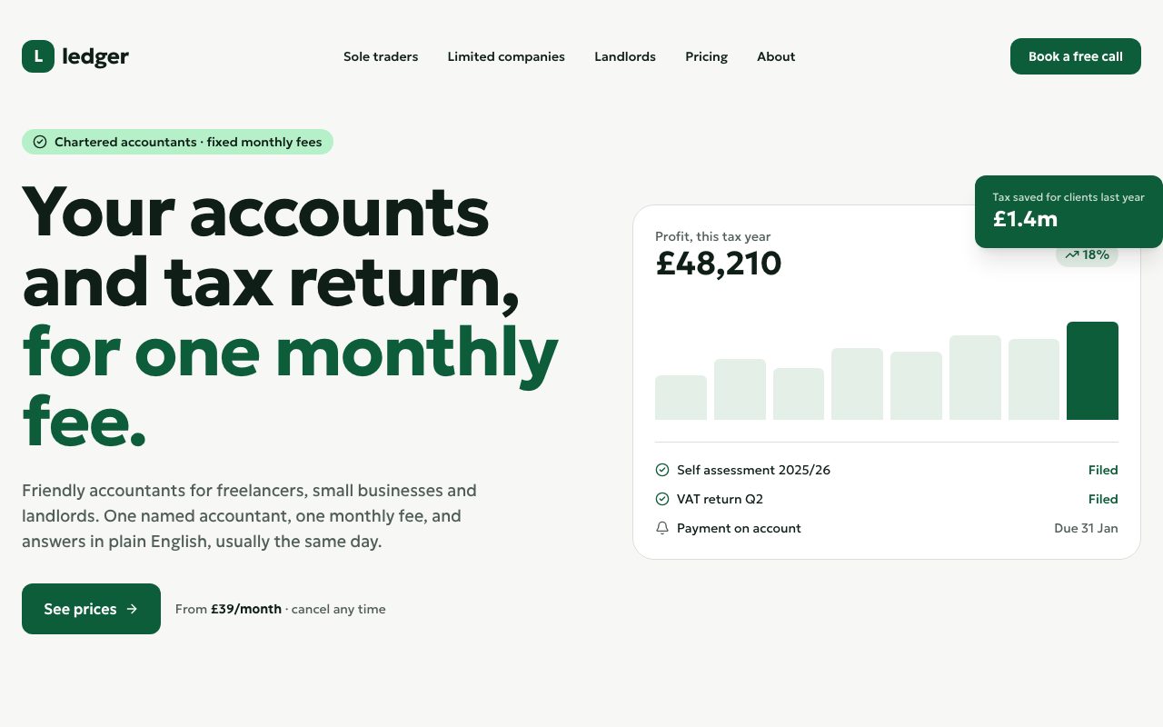 Ledger Accountant Hero preview