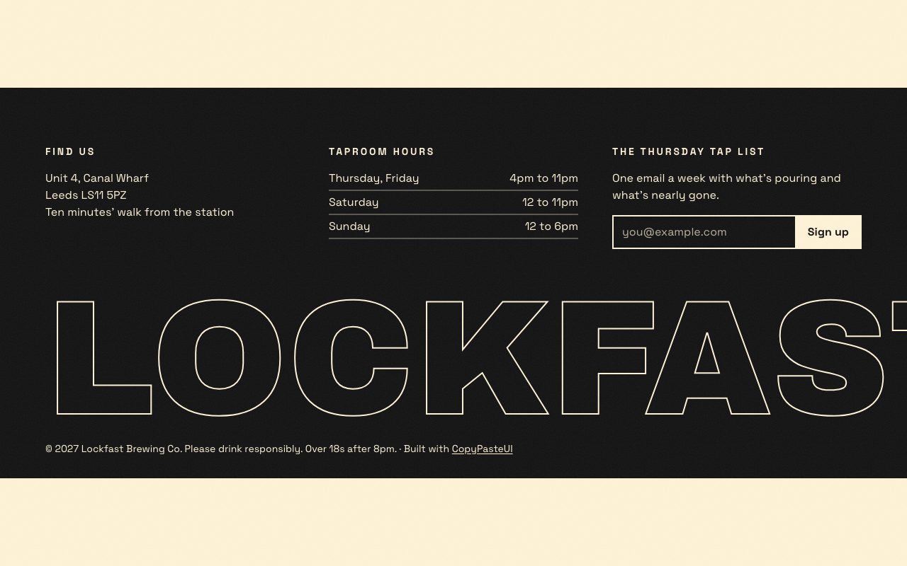 Lockfast Footer preview