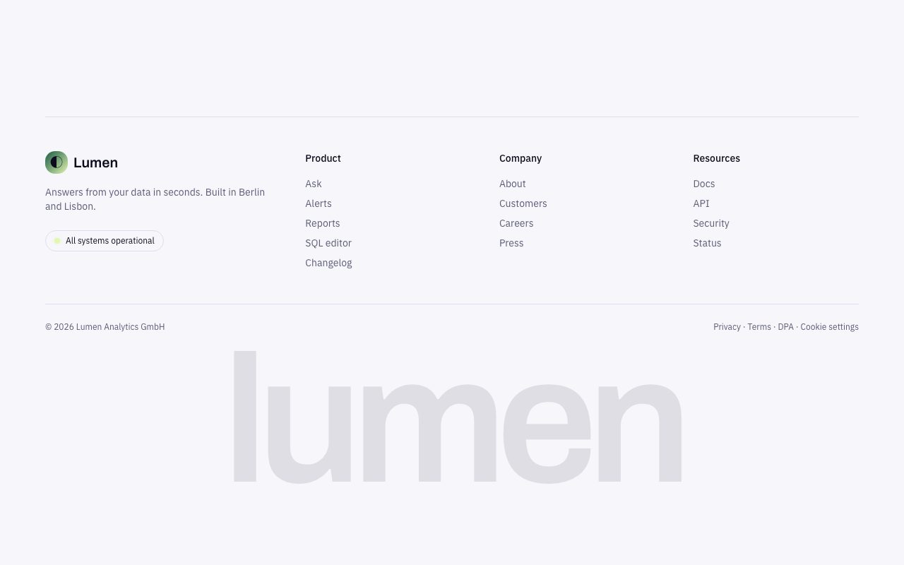 Lumen Footer preview