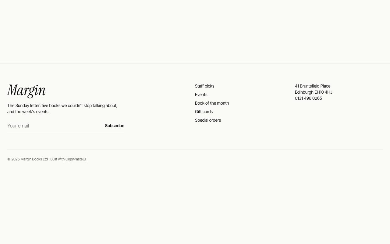 Margin Footer preview