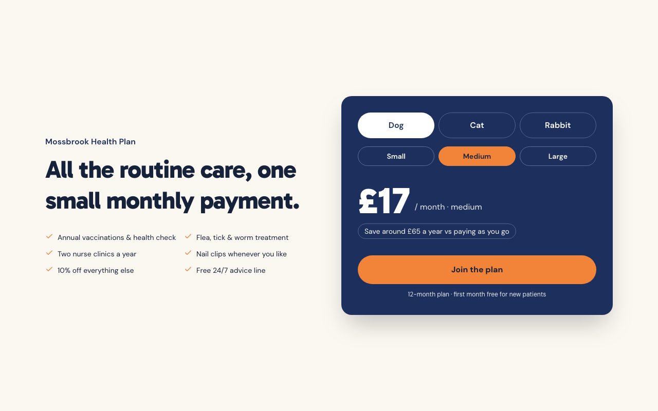 Mossbrook Health Plan preview