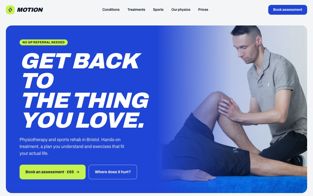 Motion Physio Hero preview