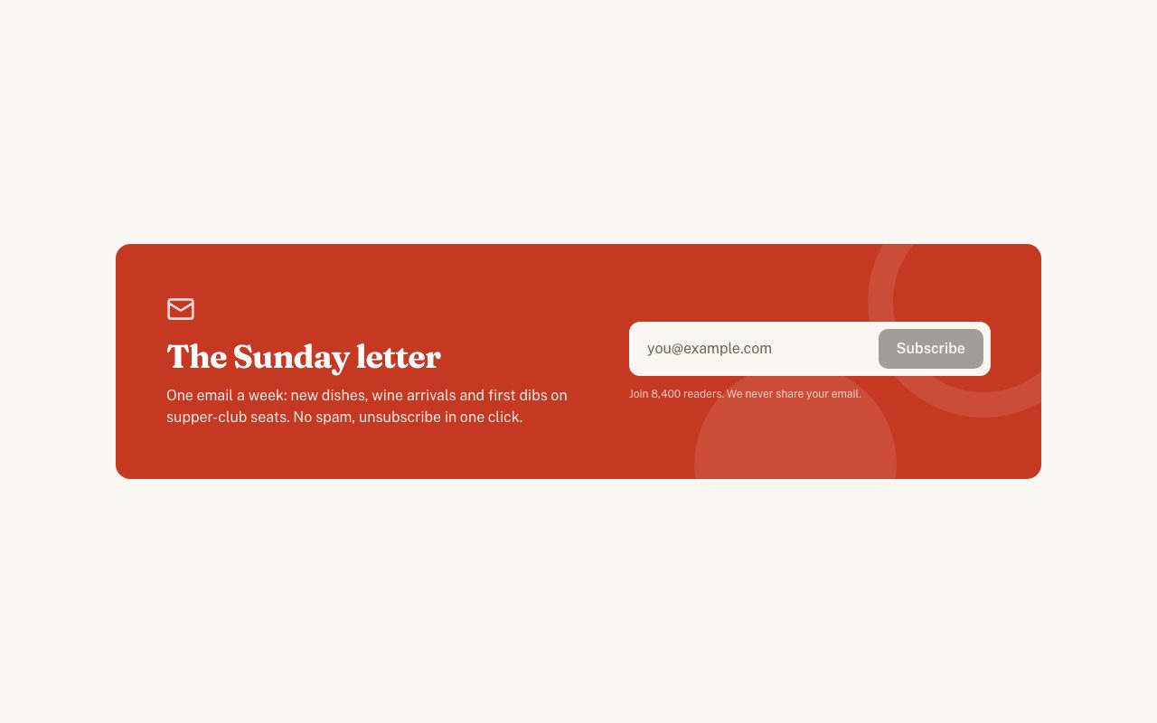 Newsletter CTA preview