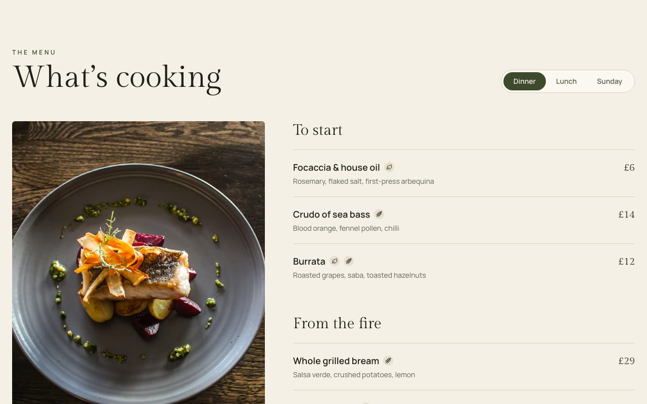 Olea Tabbed Menu preview