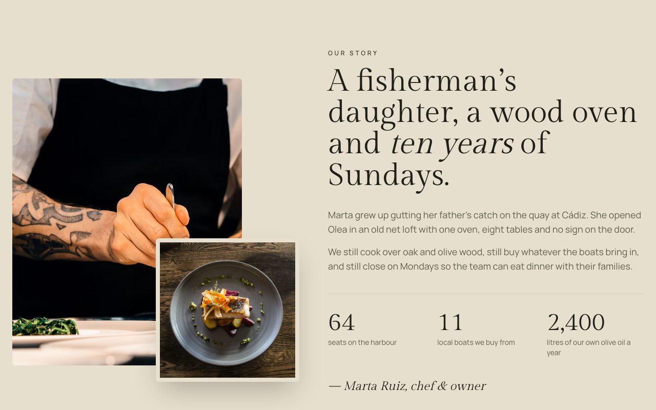 Olea Chef Story preview