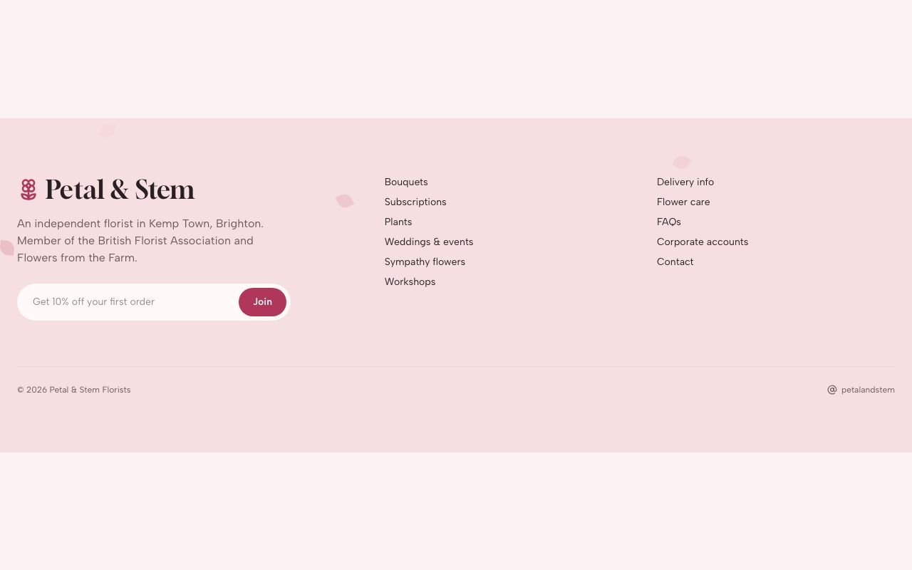 Petal & Stem Footer preview