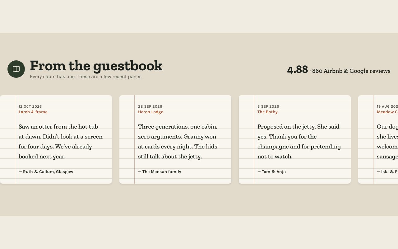 Pinehollow Guestbook preview