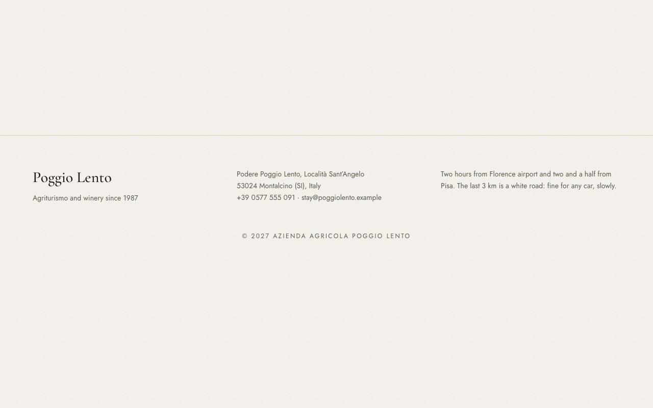 Poggio Lento Footer preview