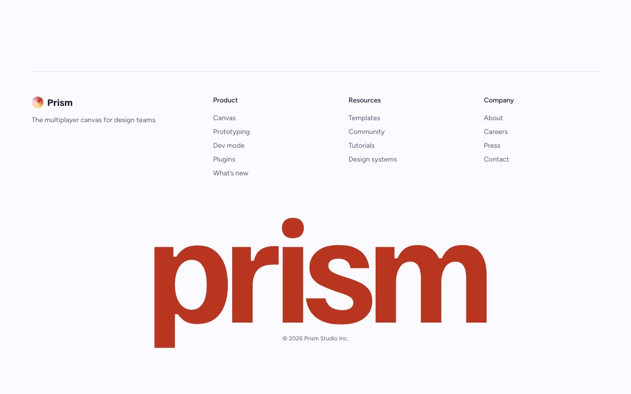 Prism Footer preview