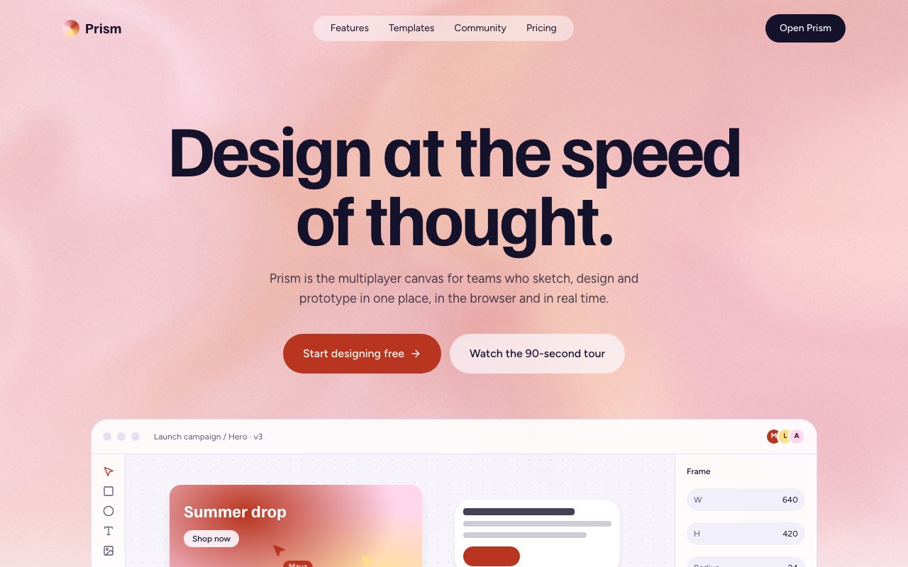 Prism Design Tool Hero preview