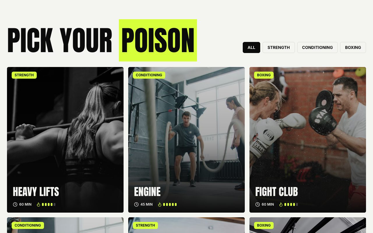 Pulse Class Grid preview