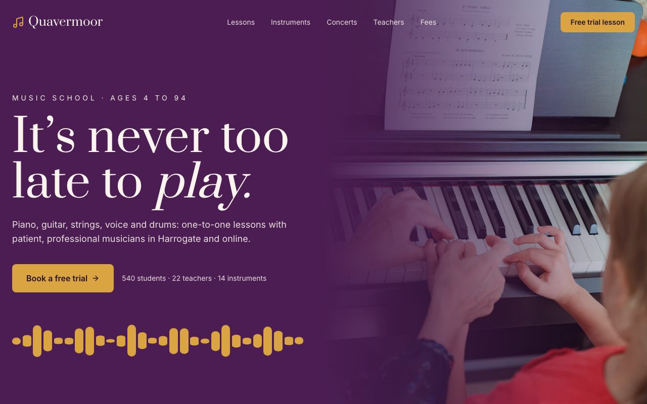 Quavermoor Music School Hero preview