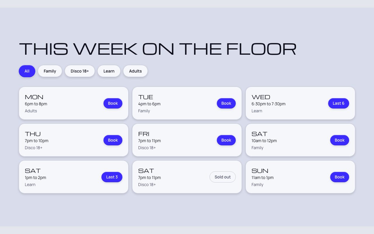 Silverline Session Timetable preview