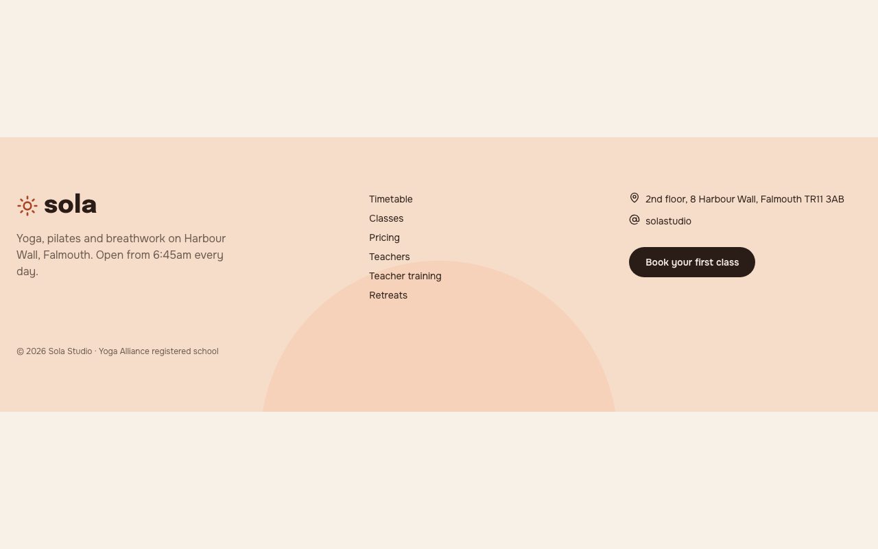 Sola Footer preview