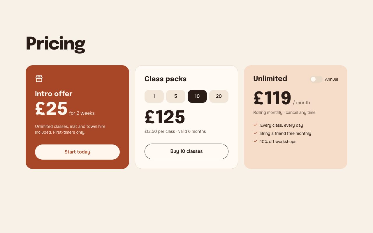 Sola Pricing Passes preview