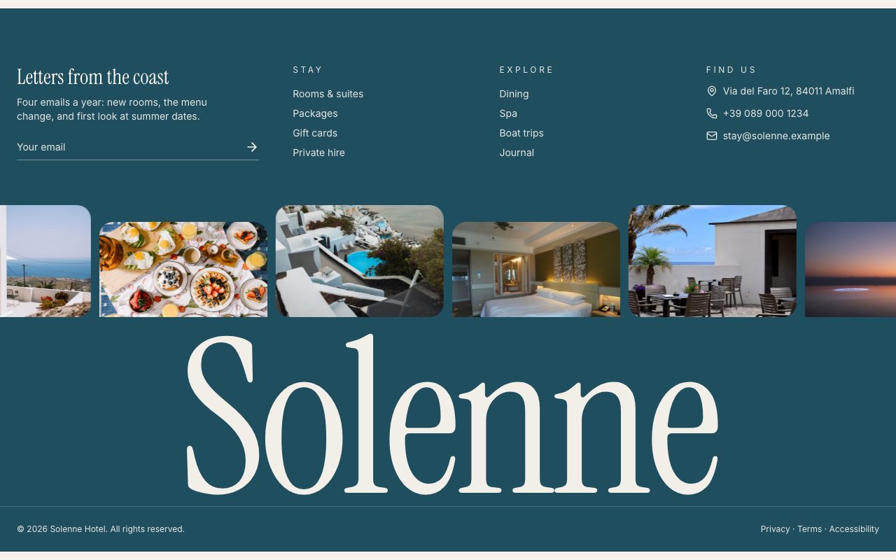 Solenne Footer preview