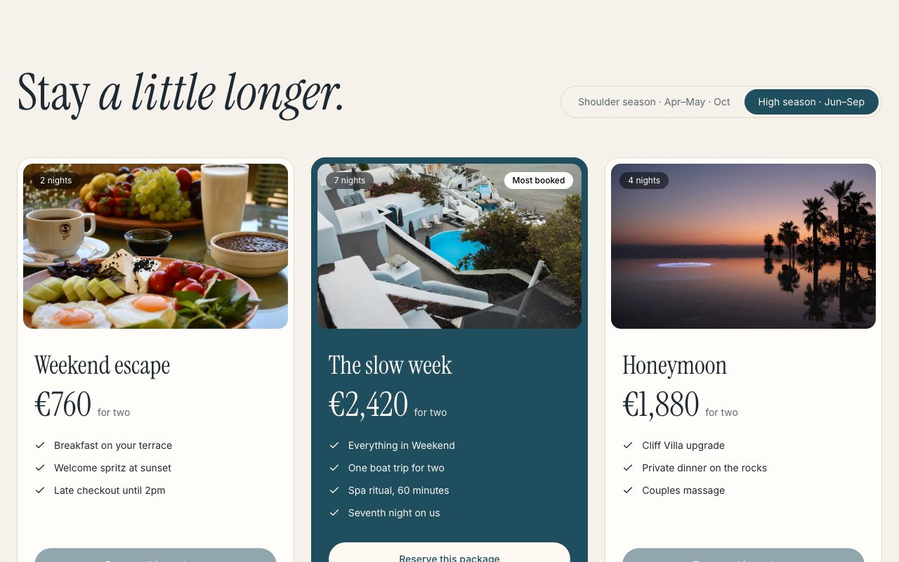 Solenne Stay Packages preview