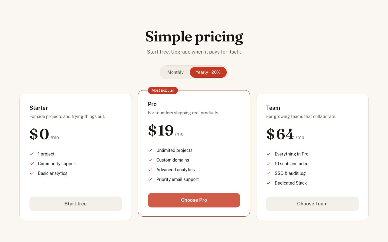 Toggle Tier Pricing preview